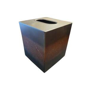 Vintage Boho Metal Square Tissue Box Cover Embossed Copper Floral Filigree India